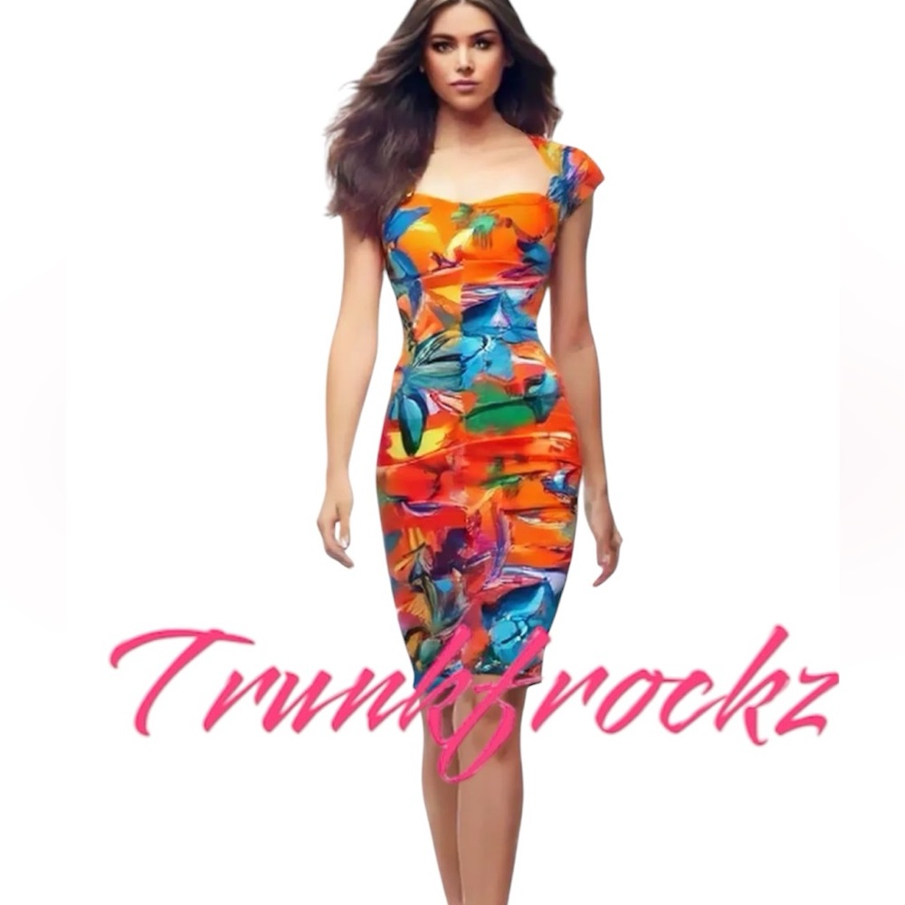 Cache Backless Ruched Silk Dress – Ultra Flattering Size 2